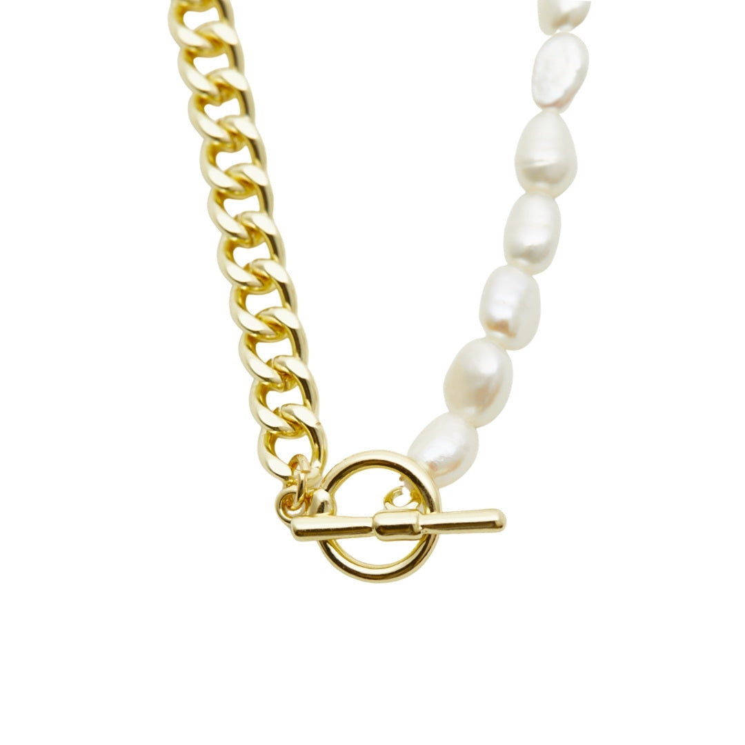 Cuban Link Pearl Necklace