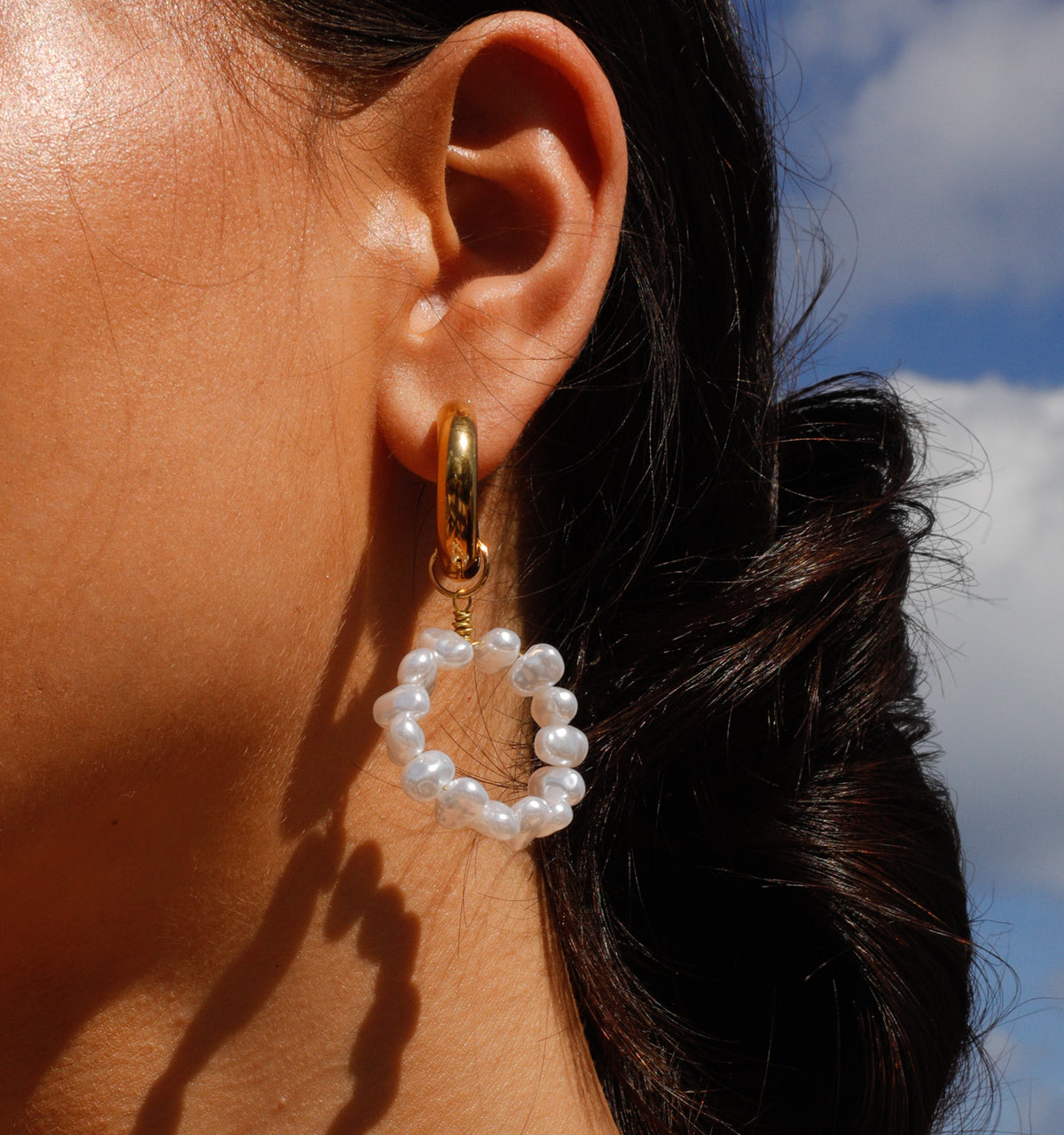 Large Pearl Earrings, Natural Freshwater Pearl Earrings, Gold Pearl Earrings  - Etsy