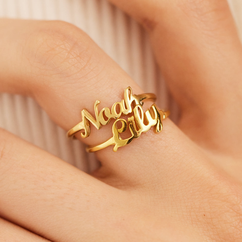Name Wire Gold Ring – Alev Jewelry